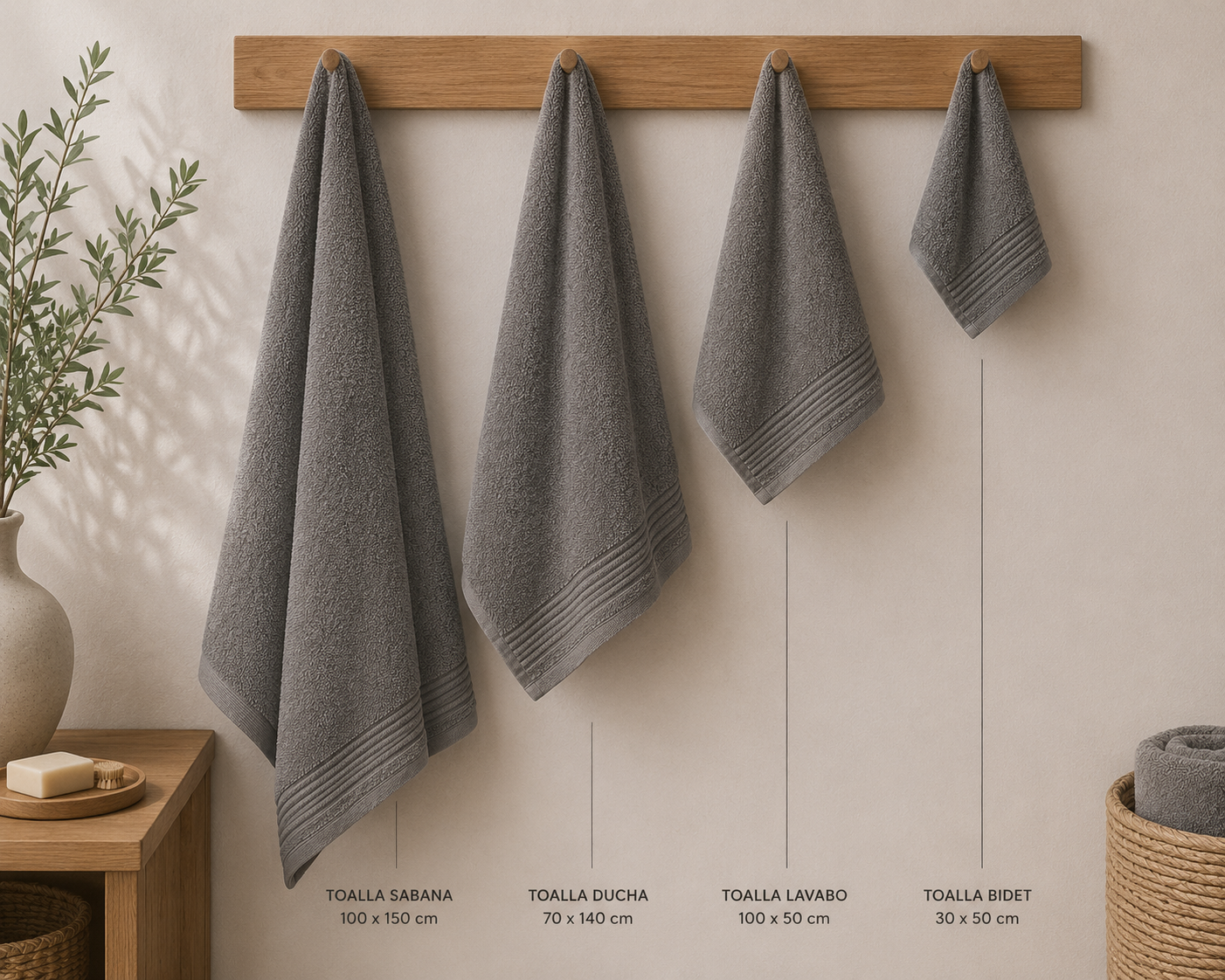 Toalla GRIS MILCOLORS