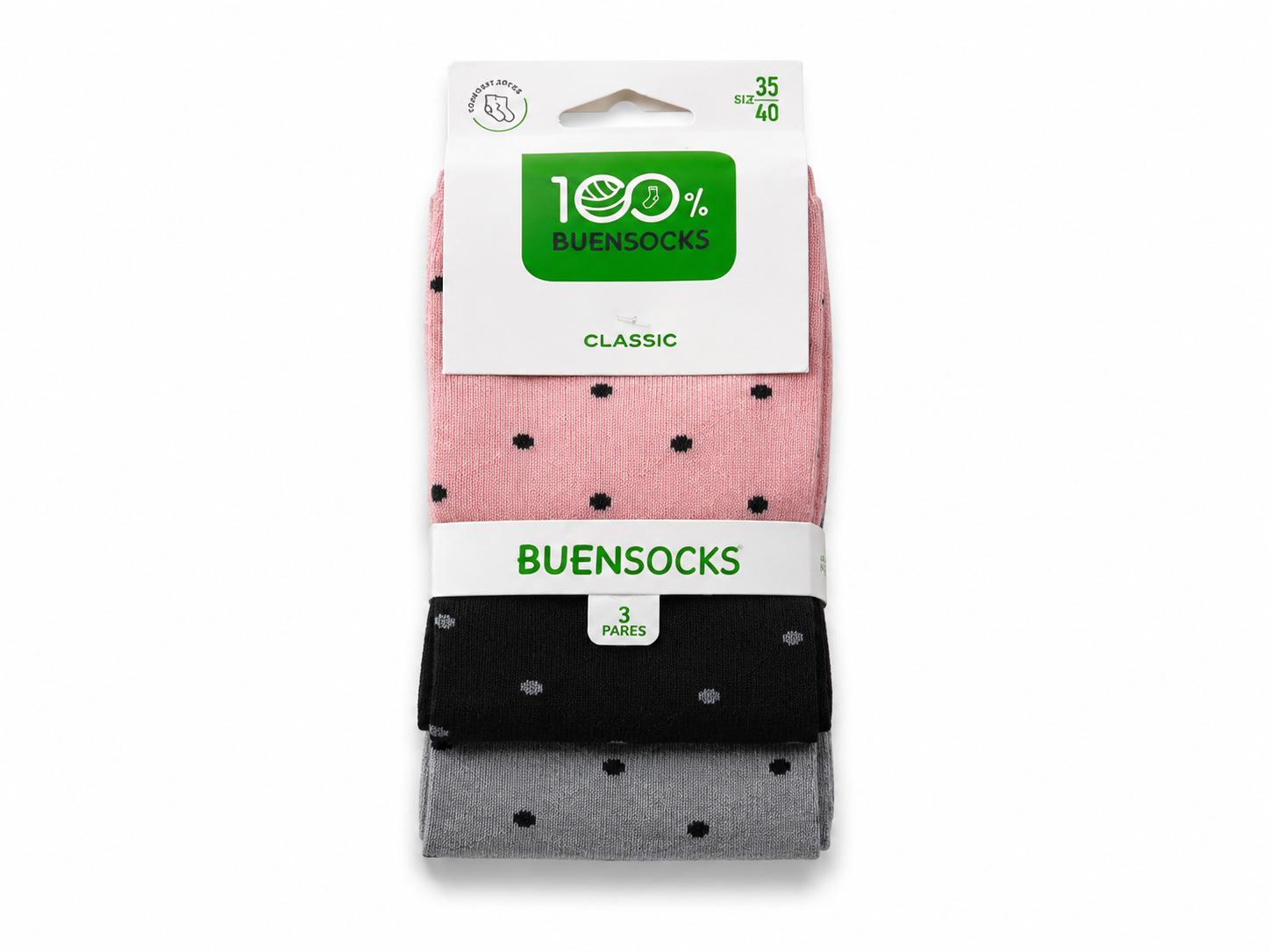 Calcetines PUNTITOS PACK 3U altos