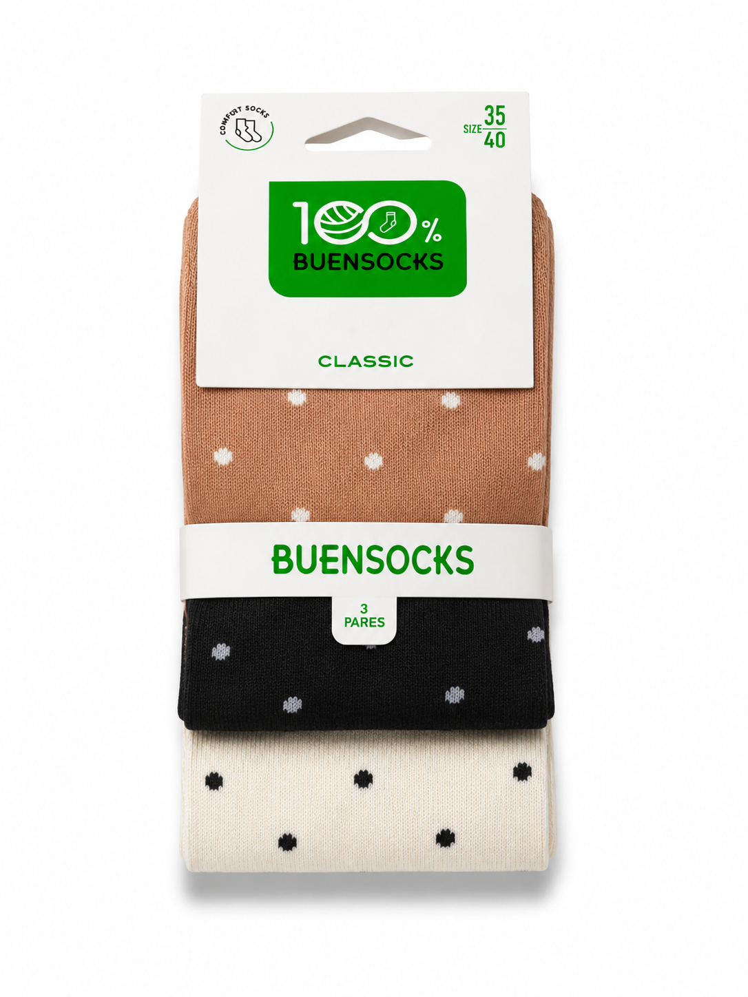 Calcetines PUNTITOS PACK 3U altos