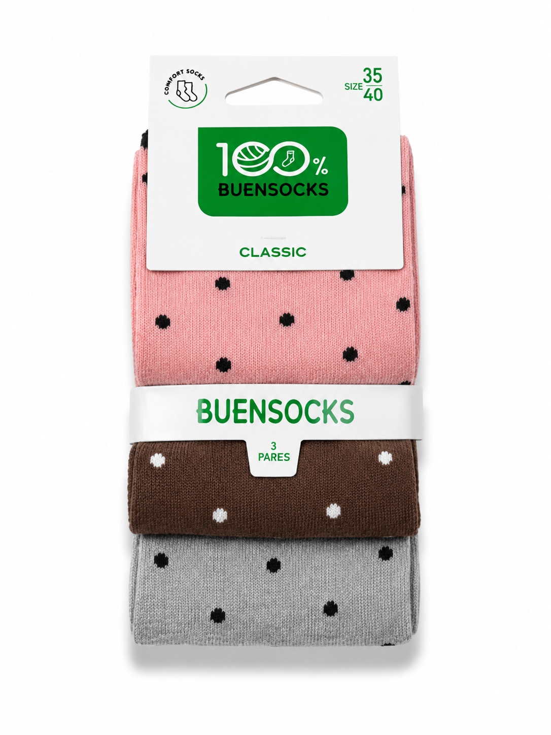 Calcetines PUNTITOS PACK 3U altos