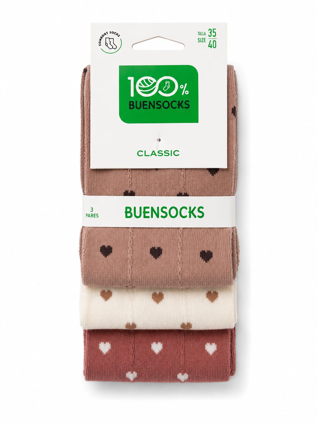 Calcetines CORAZÓN PACK 3U altos