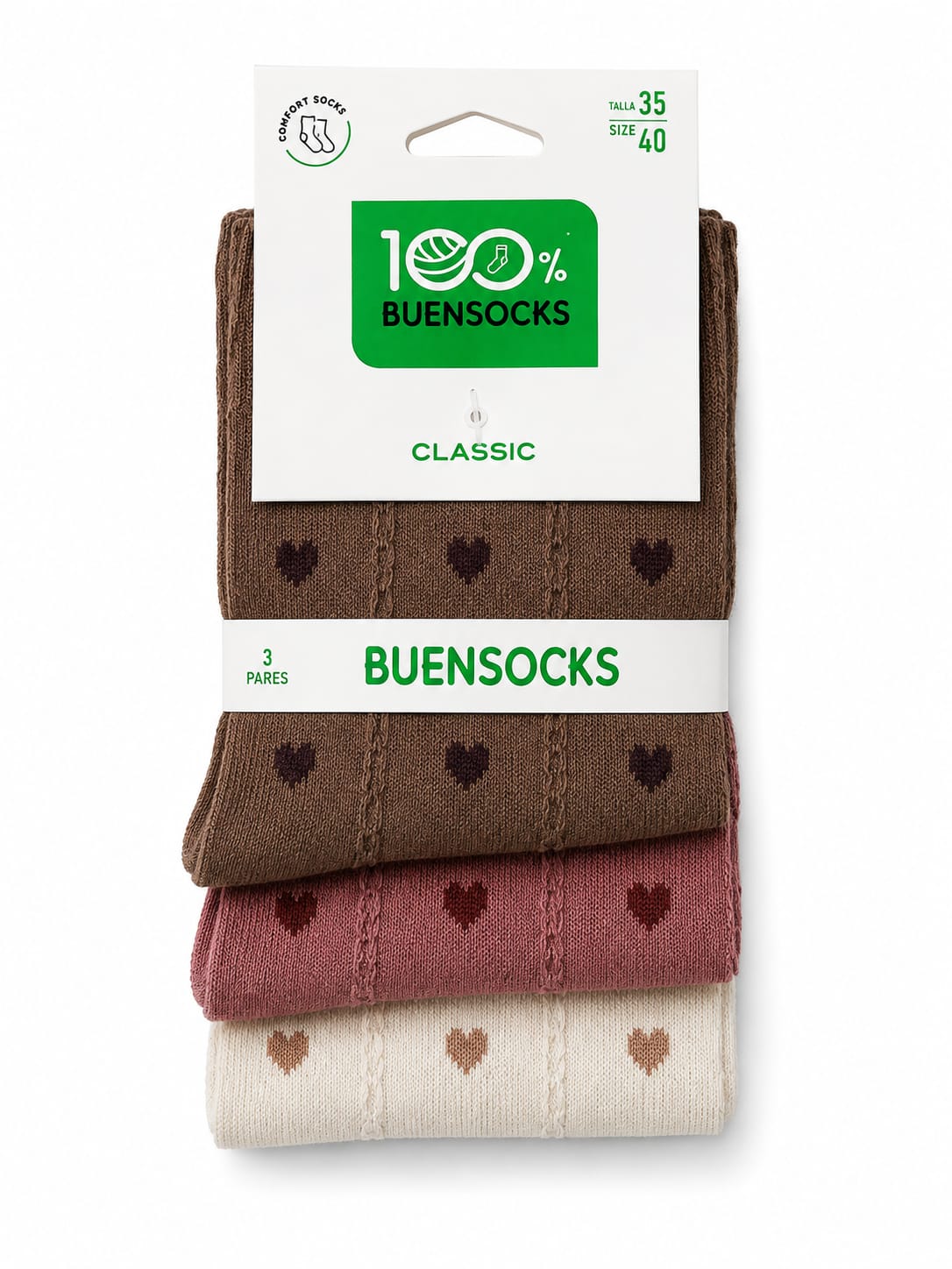 Calcetines CORAZÓN PACK 3U altos
