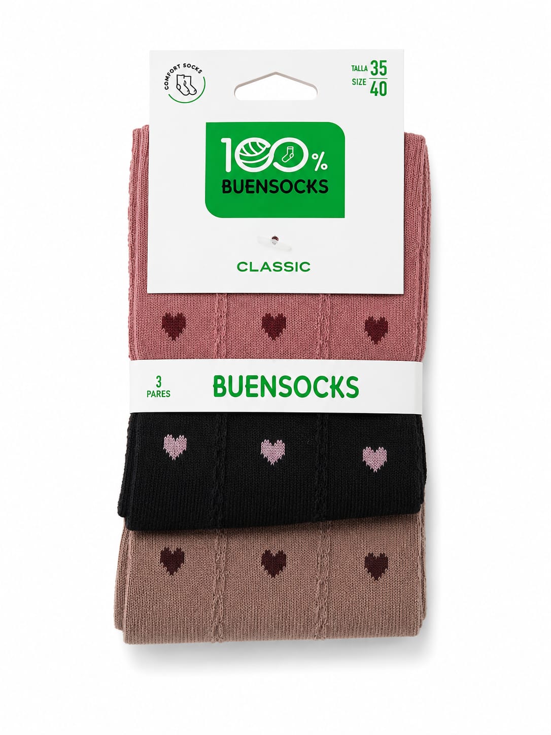 Calcetines CORAZÓN PACK 3U altos