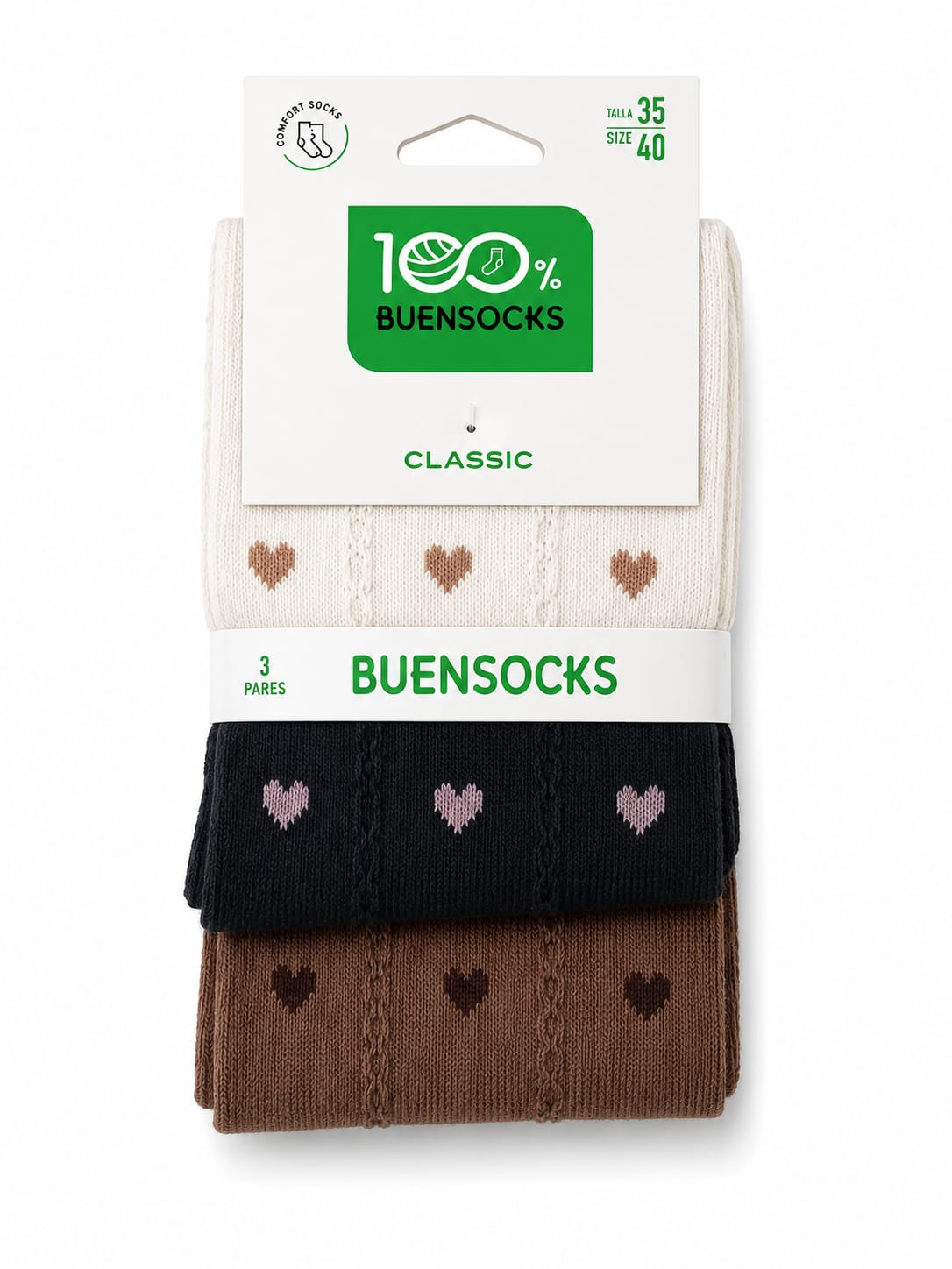 Calcetines CORAZÓN PACK 3U altos
