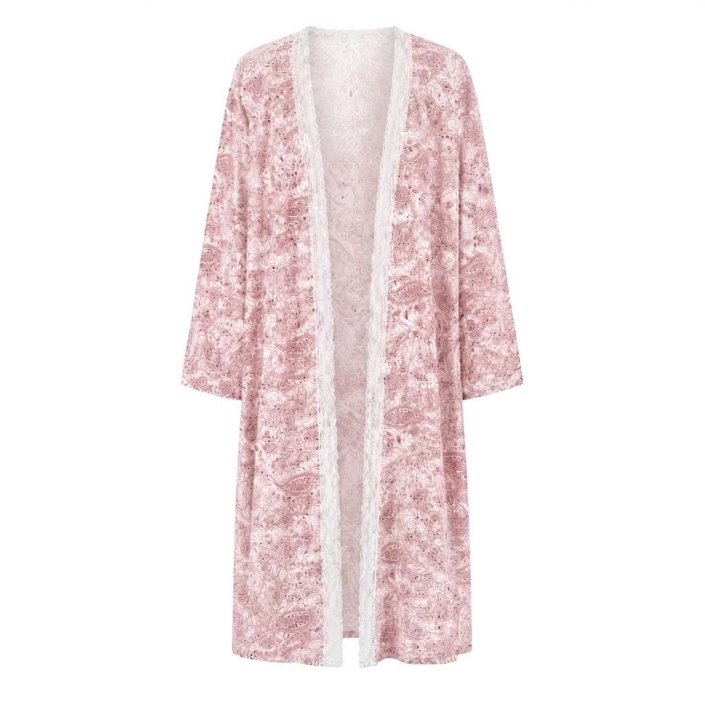 Conjunto CAMISÓN + BATÍN CACHEMIR ROSA