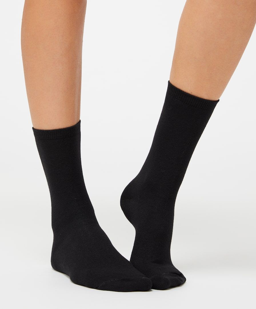 Calcetines altos NEGROS SIN ELÁSTICO PACK 3